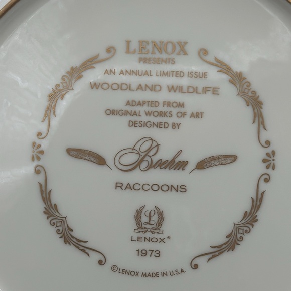 Lenox Woodland Wildlife, Designated Gene by Boehm; “Raccoons” 1973 - Picture 3 of 5